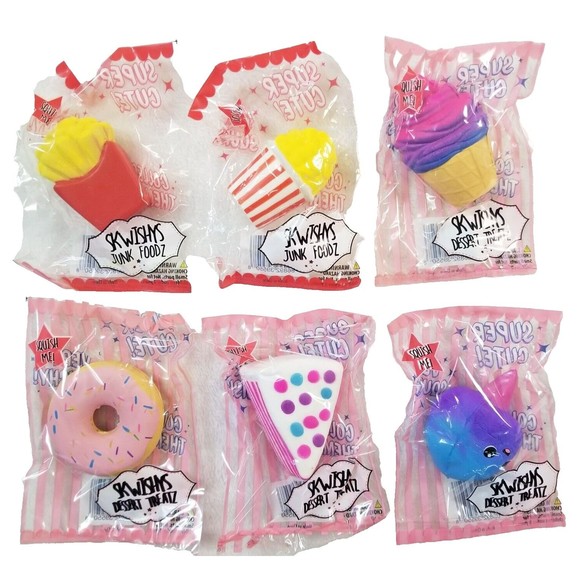 Mixed Theme Squishy (Skwishy) Slow Rise Foam - Stress, Fidget Toy - 6 Pack #3 - Picture 1 of 7